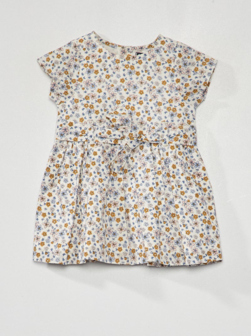 Robe en voile de coton Blanc - Kiabi