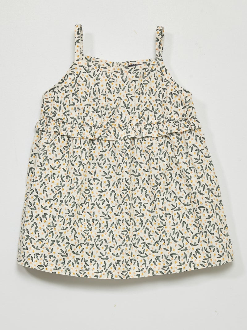 Robe en voile de coton Blanc - Kiabi