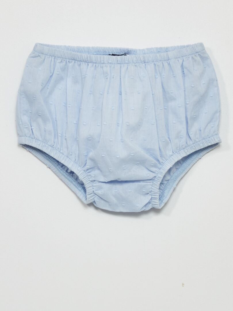 Robe en voile de coton + culotte - 2 pièces Bleu - Kiabi