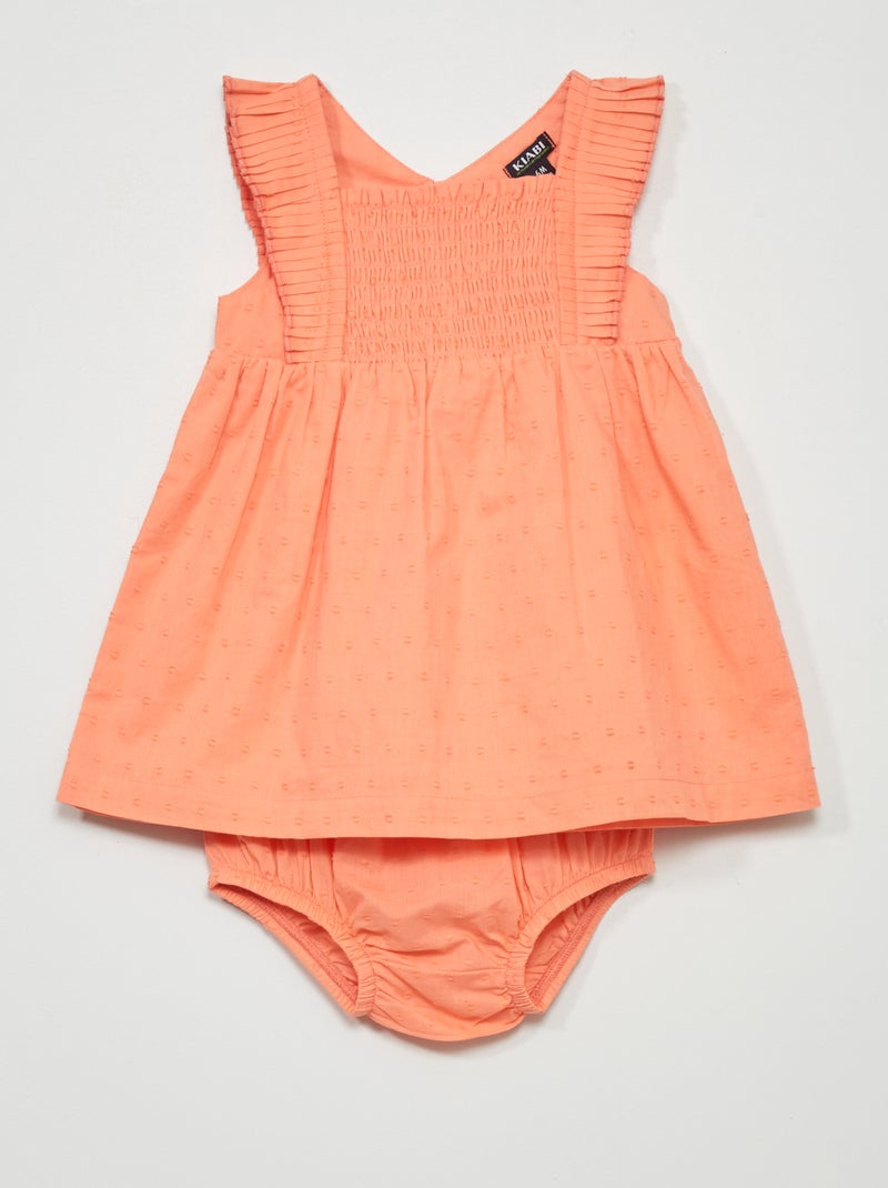 Robe en voile de coton + culotte - 2 pièces Rose - Kiabi