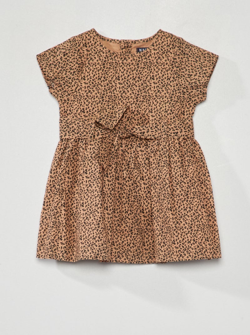 Robe en voile de coton Marron - Kiabi