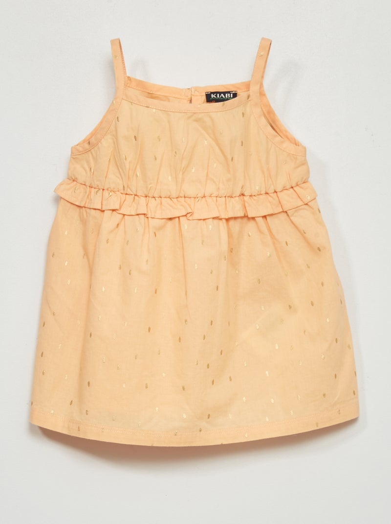 Robe en voile de coton Orange - Kiabi