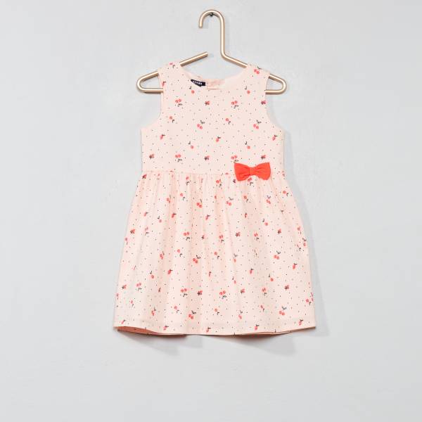 Robe En Voile De Coton Bebe Fille Rose Cerise Kiabi 8 00