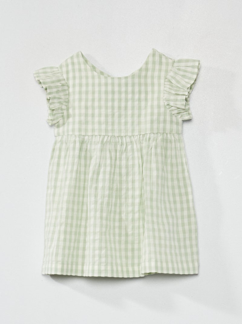 Robe en voile de coton Vert - Kiabi