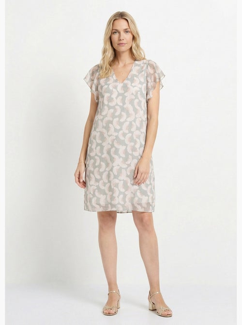 Robe en voile fil métallisé motif ginkgo - afibel - Kiabi Robe en voile fil métallisé motif ginkgo - afibel - Kiabi