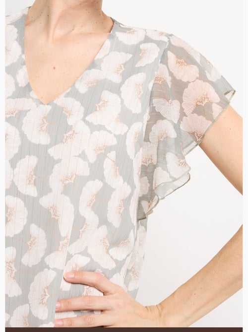 Robe en voile fil métallisé motif ginkgo - afibel - Kiabi Robe en voile fil métallisé motif ginkgo - afibel - Kiabi