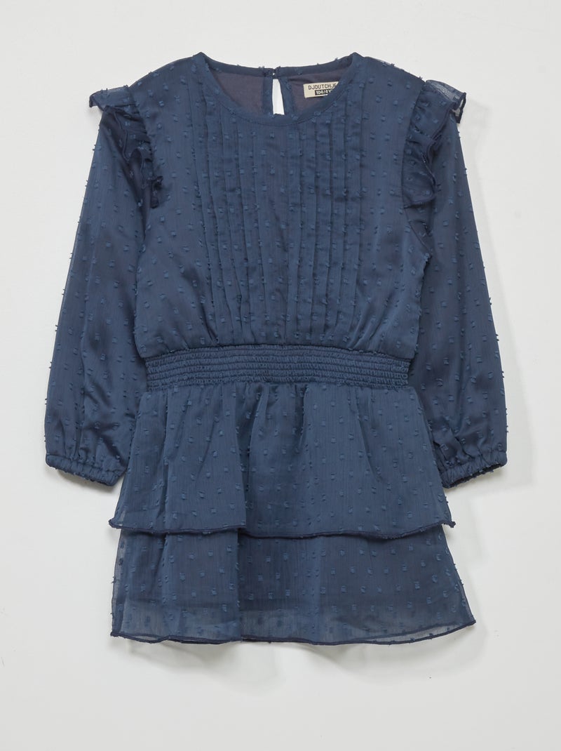 Robe en voile plumetis Bleu - Kiabi