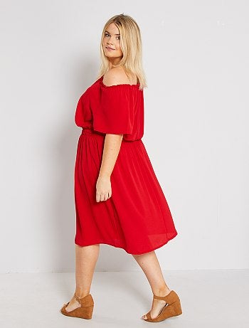 Robe encolure Bardot