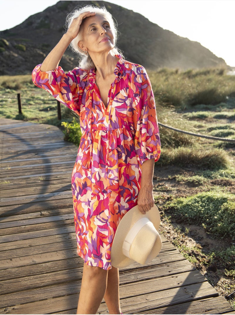 Robe encolure tunisienne - DAXON Multicolore - Kiabi