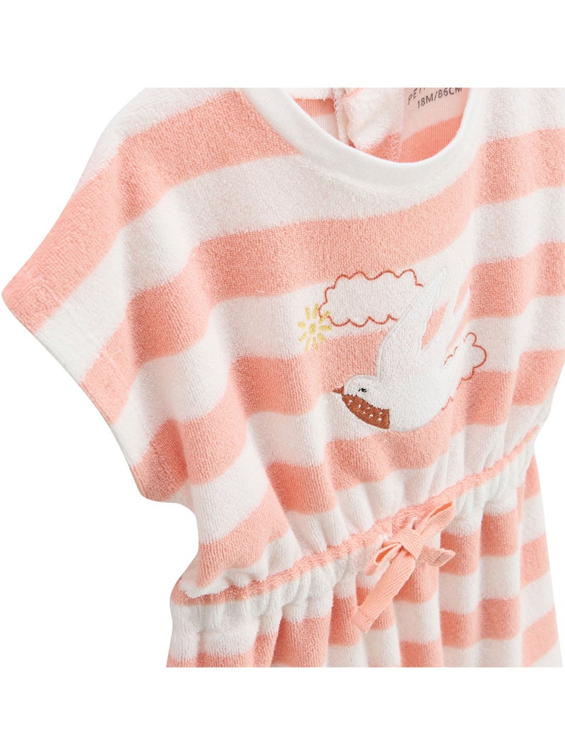Robe enfant en éponge + headband Honfleur Corail - Kiabi