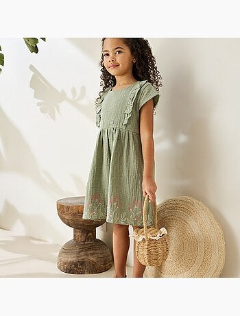 Robe enfant en gaze de coton Anaelle