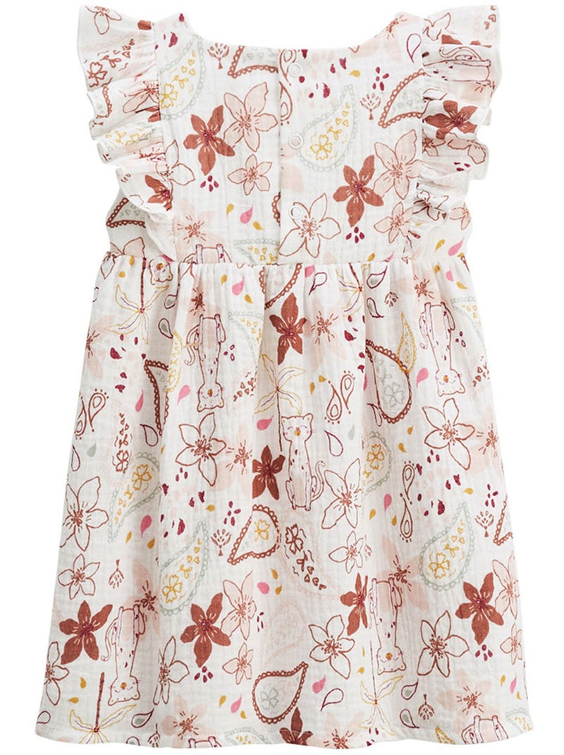 Robe enfant en gaze de coton Arizona Ecru - Kiabi