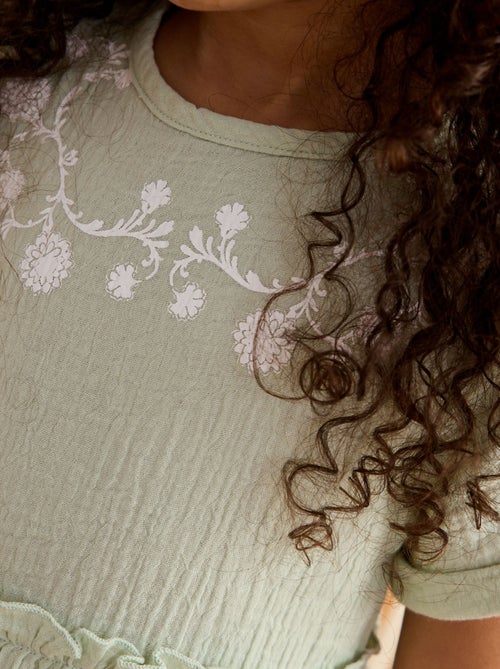 Robe enfant en gaze de coton Arya - Kiabi