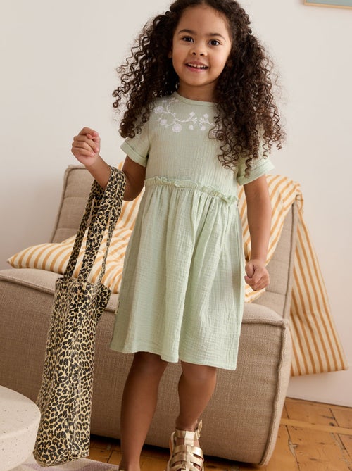 Robe enfant en gaze de coton Arya - Kiabi