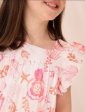 Robe enfant en gaze de coton Bahamas