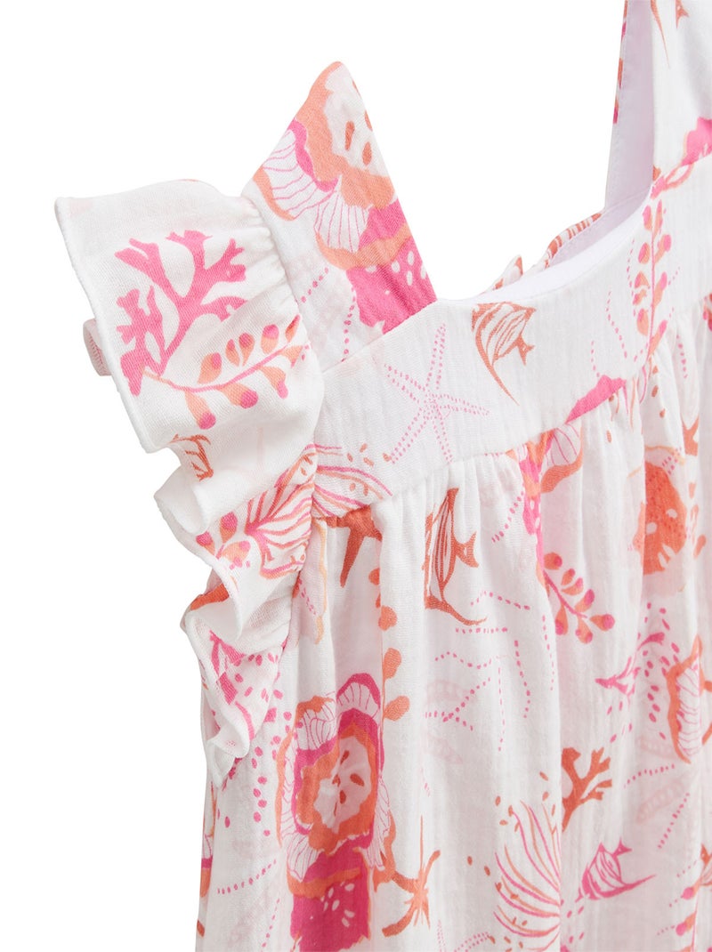 Robe enfant en gaze de coton Bahamas Ecru - Kiabi