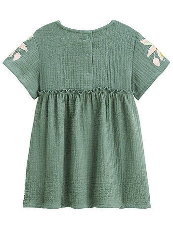 Robe enfant en gaze de coton + chouchou Pivoina
