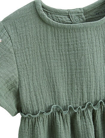 Robe enfant en gaze de coton + chouchou Pivoina