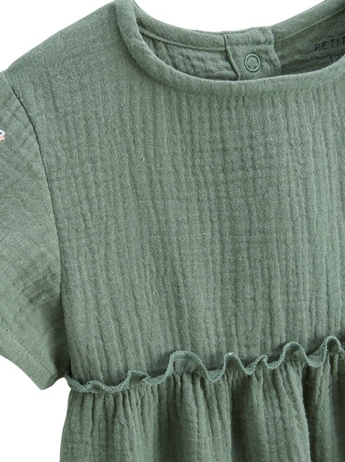 Robe enfant en gaze de coton + chouchou Pivoina - Kiabi