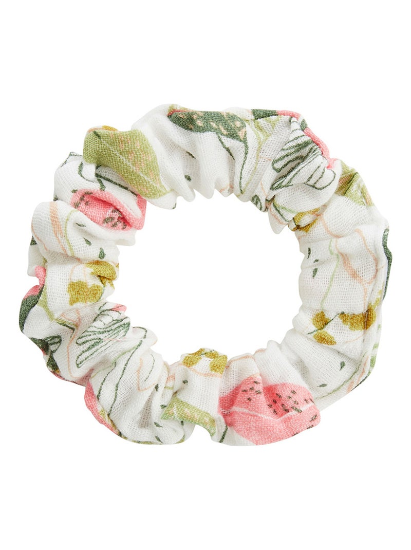 Robe enfant en gaze de coton + chouchou Pivoina Kaki - Kiabi