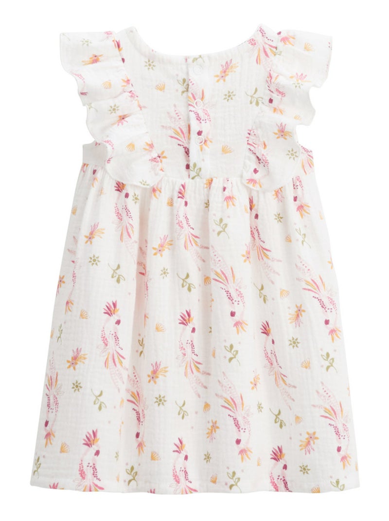 Robe enfant en gaze de coton Fiesta Ecru - Kiabi