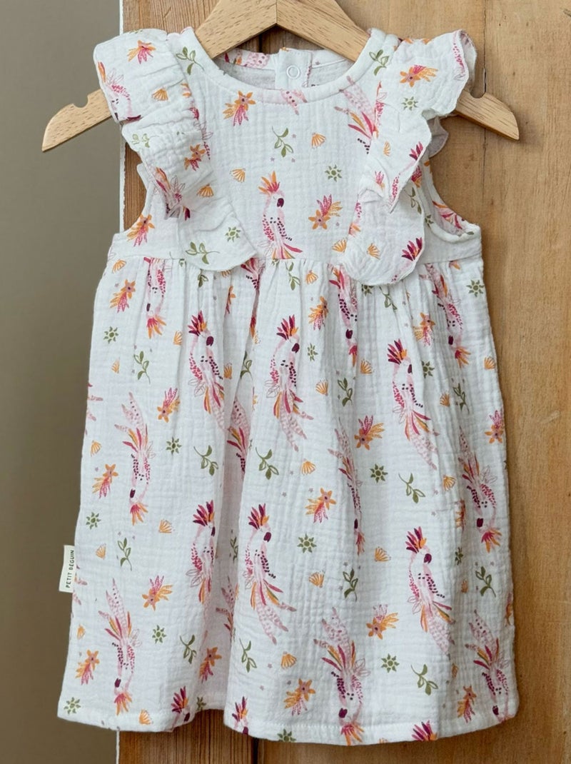 Robe enfant en gaze de coton Fiesta Ecru - Kiabi