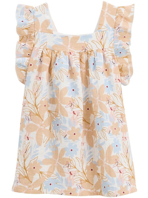 Robe enfant en gaze de coton Praline - Kiabi