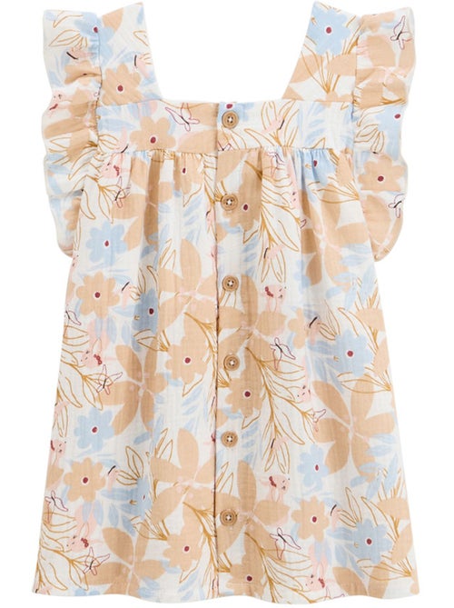 Robe enfant en gaze de coton Praline - Kiabi
