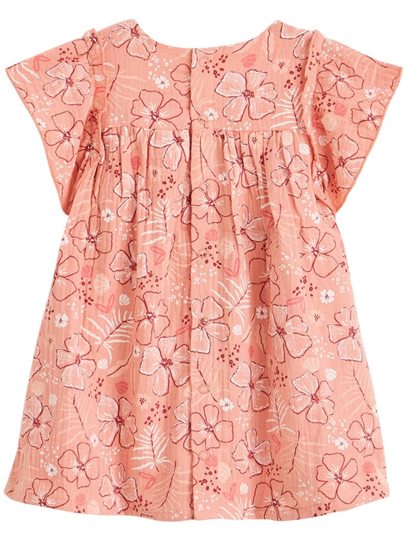 Robe enfant en gaze de coton Santa Giulia Corail - Kiabi