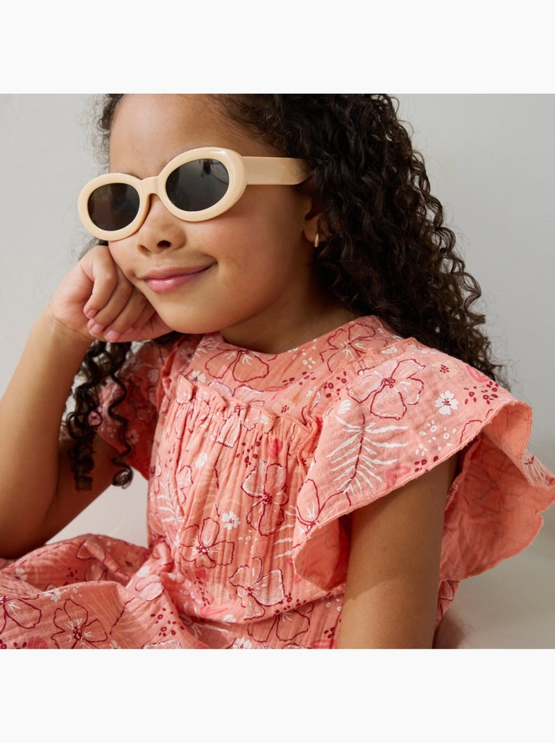 Robe enfant en gaze de coton Santa Giulia Corail - Kiabi