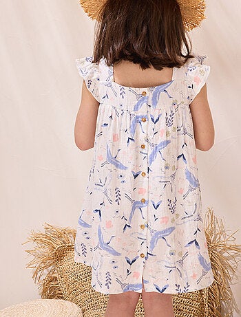 Robe enfant en gaze de coton Tiana