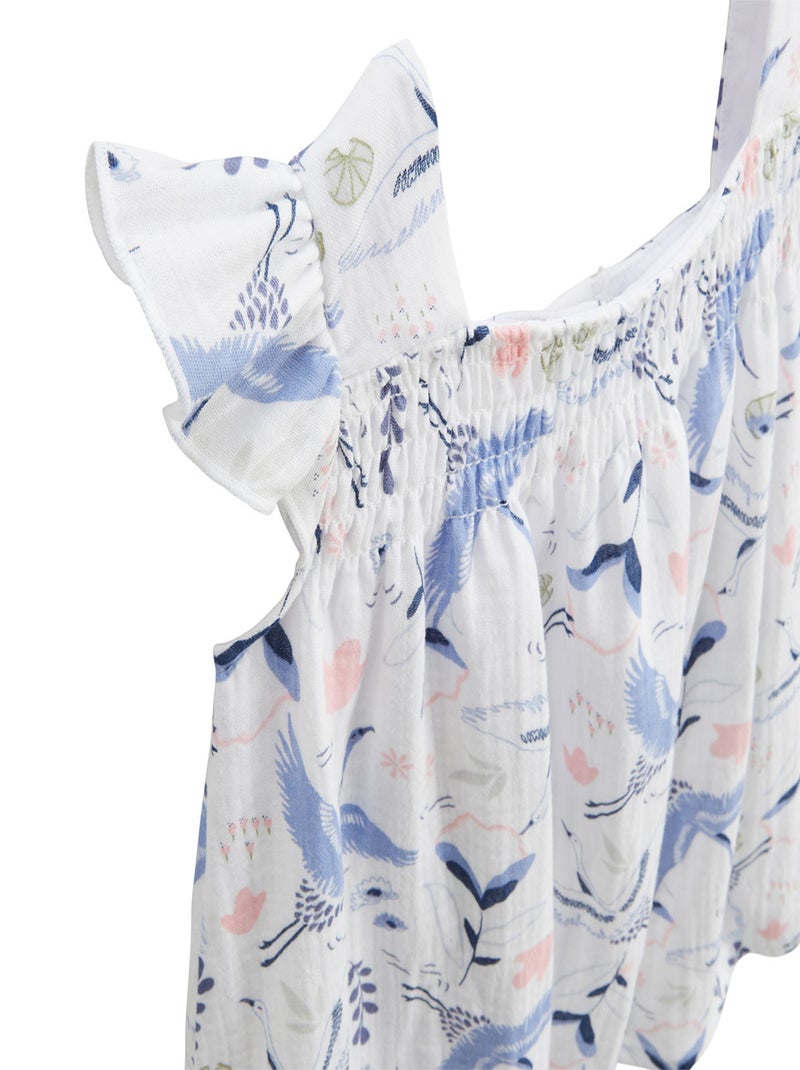 Robe enfant en gaze de coton Tiana Ecru - Kiabi
