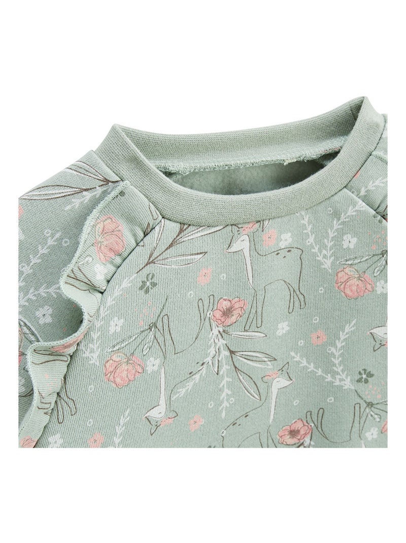 Robe enfant en molleton Lison Vert - Kiabi