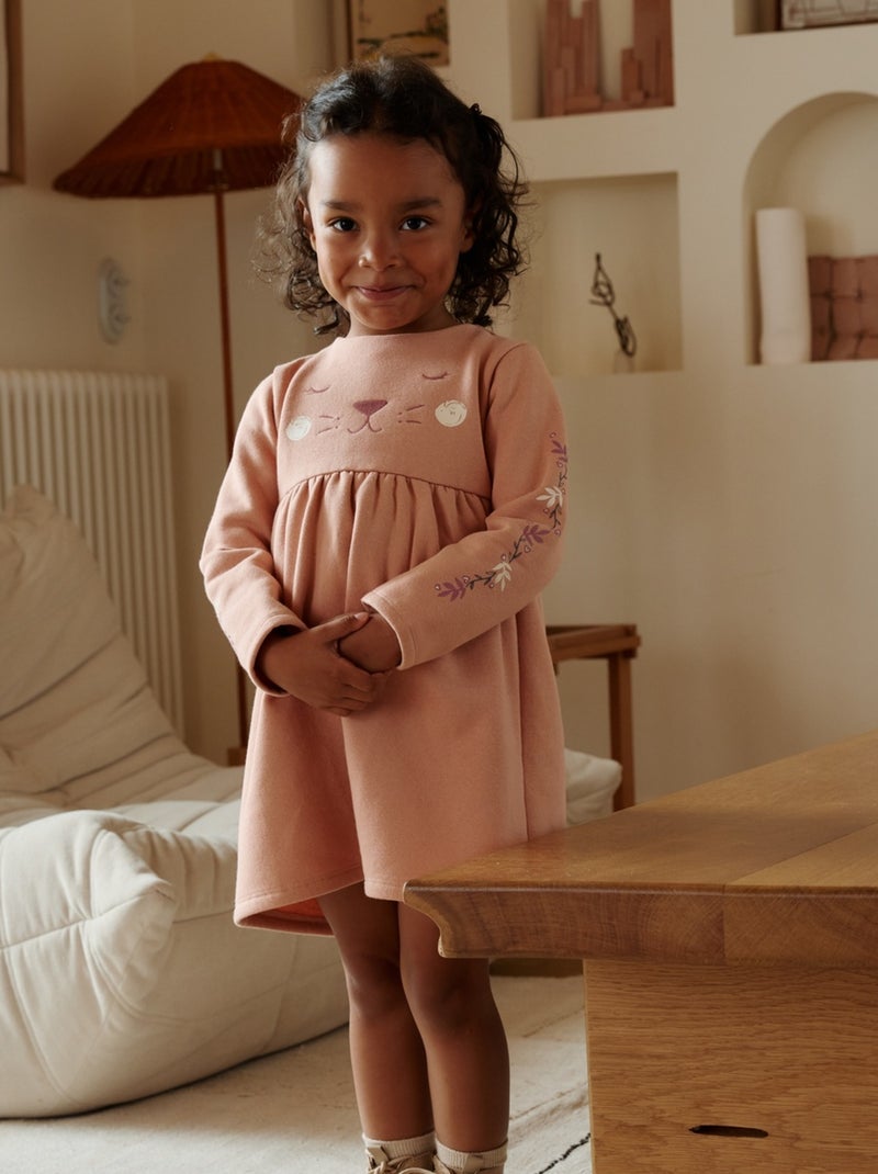 Robe enfant en molleton Matcha Rose - Kiabi