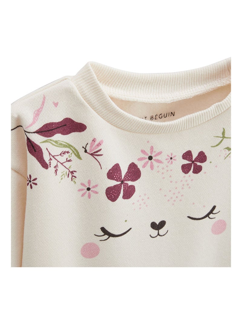 Robe enfant en molleton Mila Ecru - Kiabi