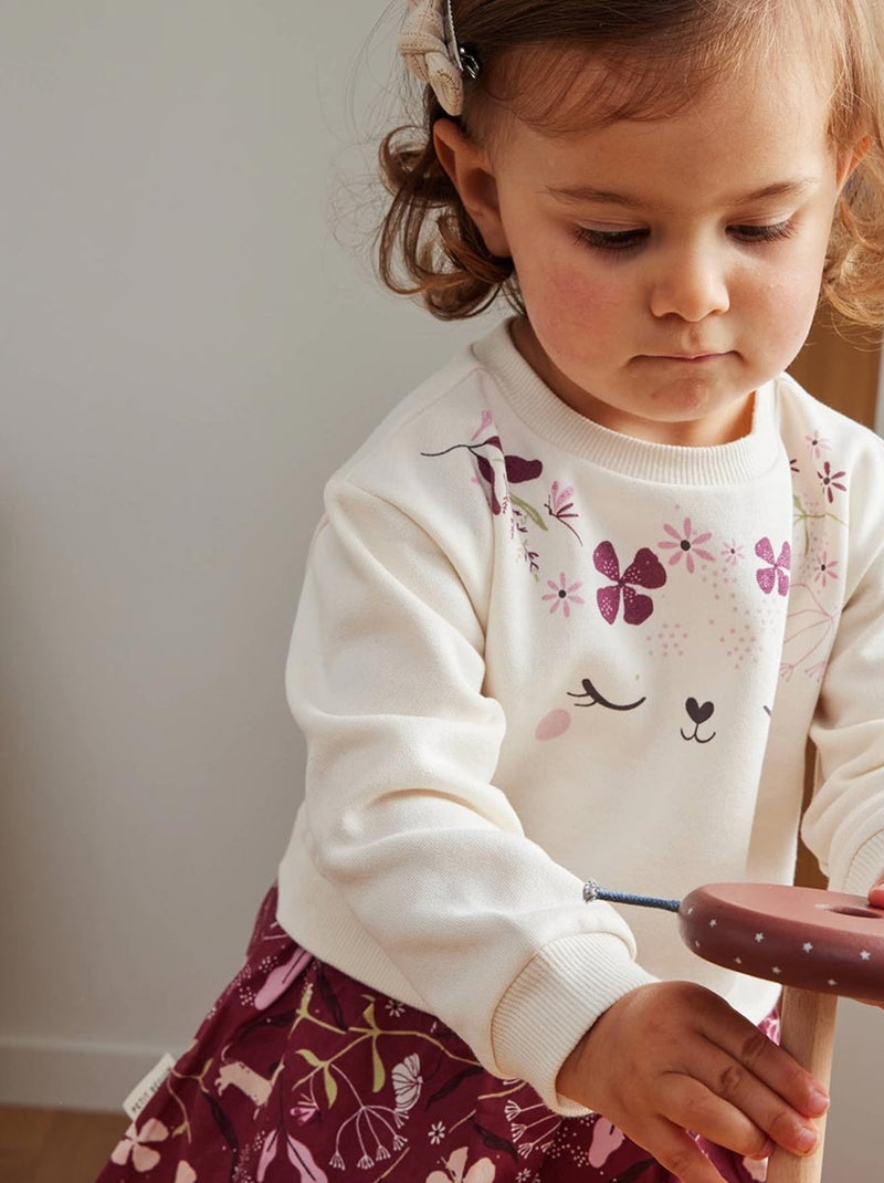 Robe enfant en molleton Mila Ecru - Kiabi