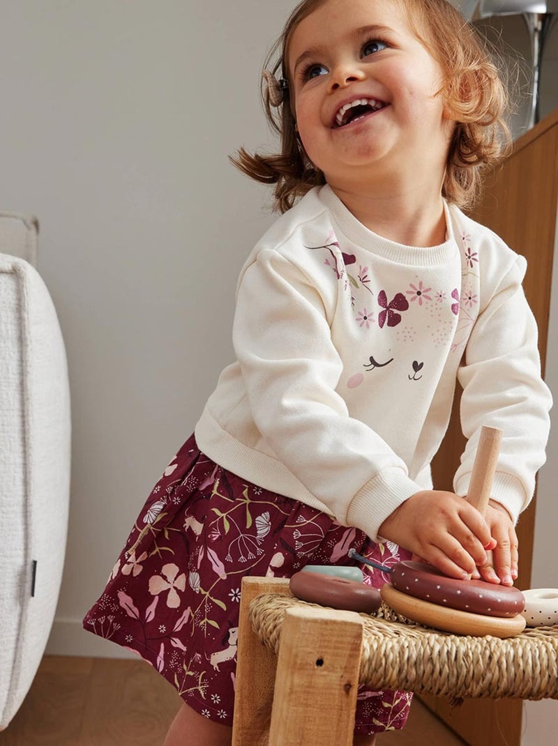 Robe enfant en molleton Mila Ecru - Kiabi