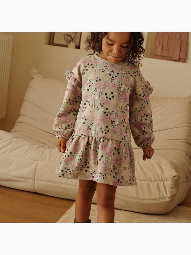 Robe enfant en molleton misti Kaki - Kiabi