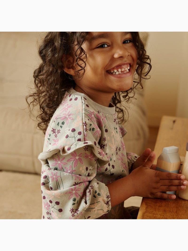 Robe enfant en molleton misti Kaki - Kiabi