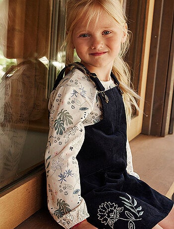 Robe enfant en velours côtelé Belle de Nuit