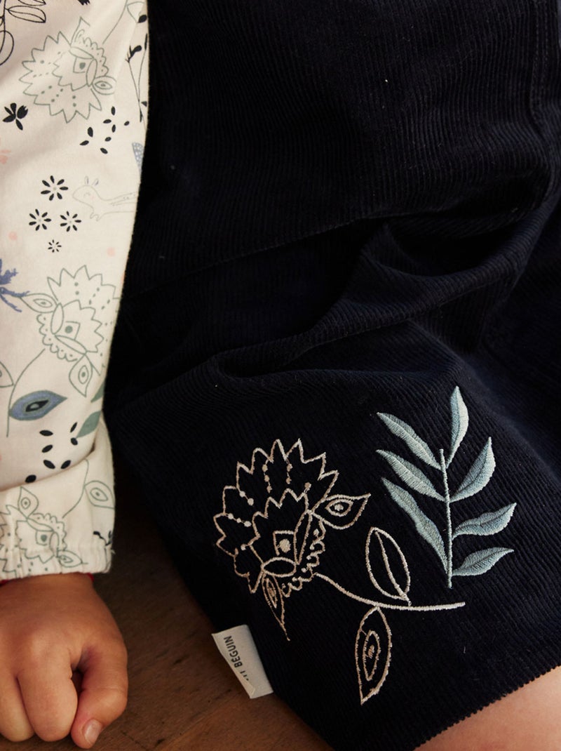 Robe enfant en velours côtelé Belle de Nuit Bleu - Kiabi