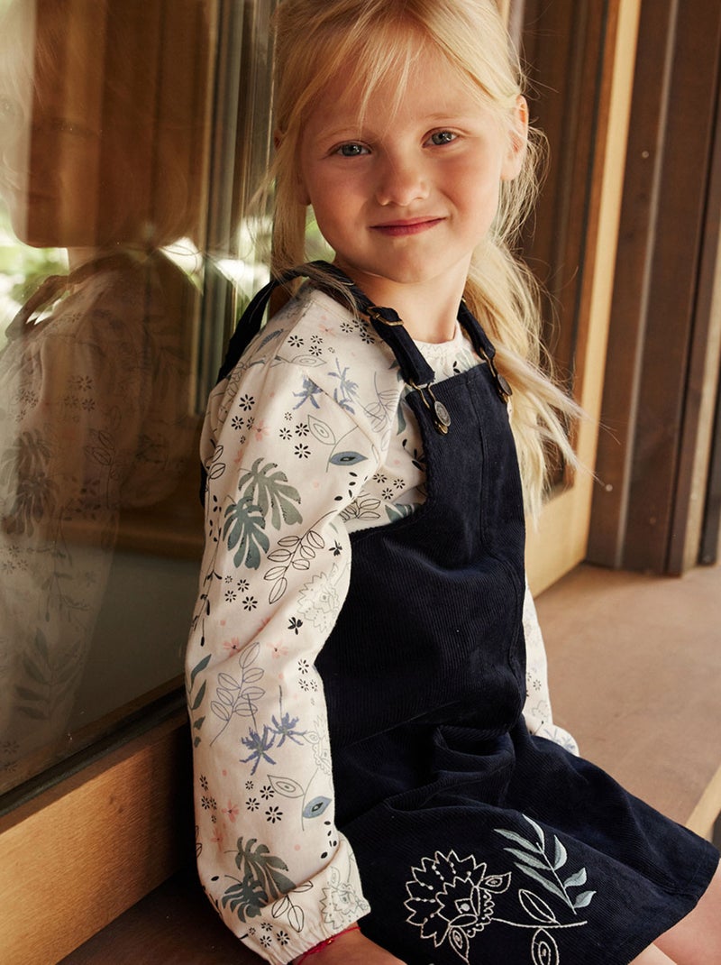 Robe enfant en velours côtelé Belle de Nuit Bleu - Kiabi