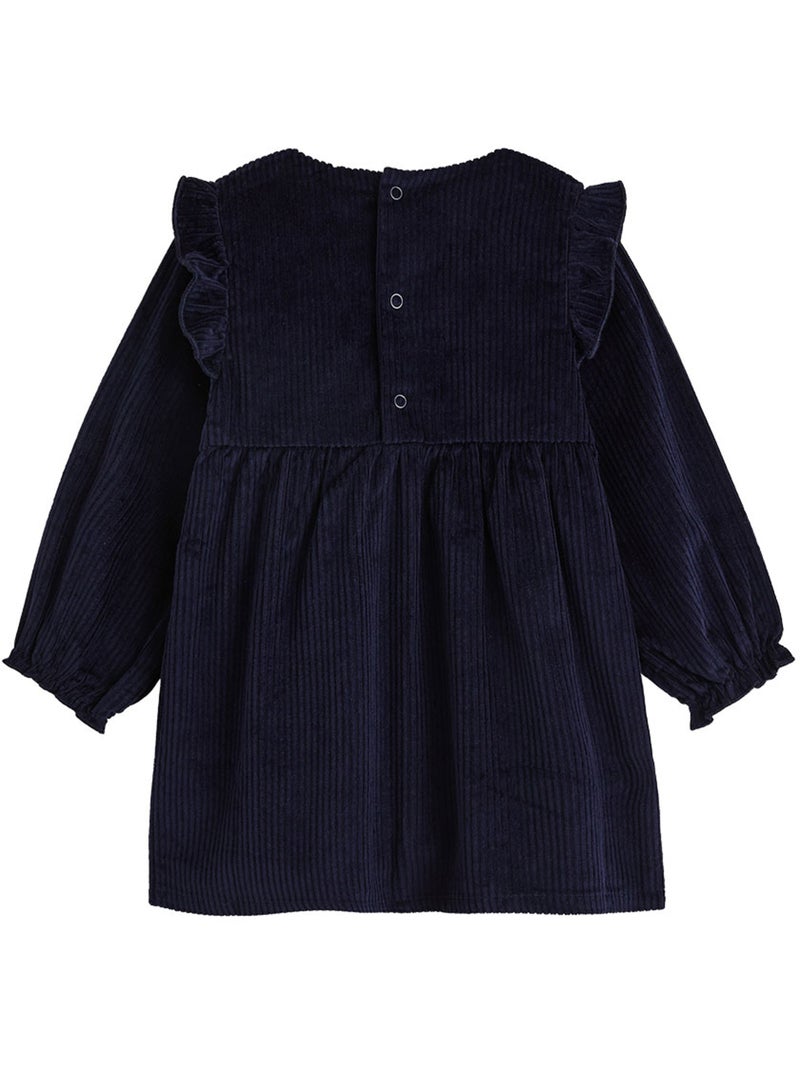 Robe enfant en velours côtelé ilana Bleu - Kiabi