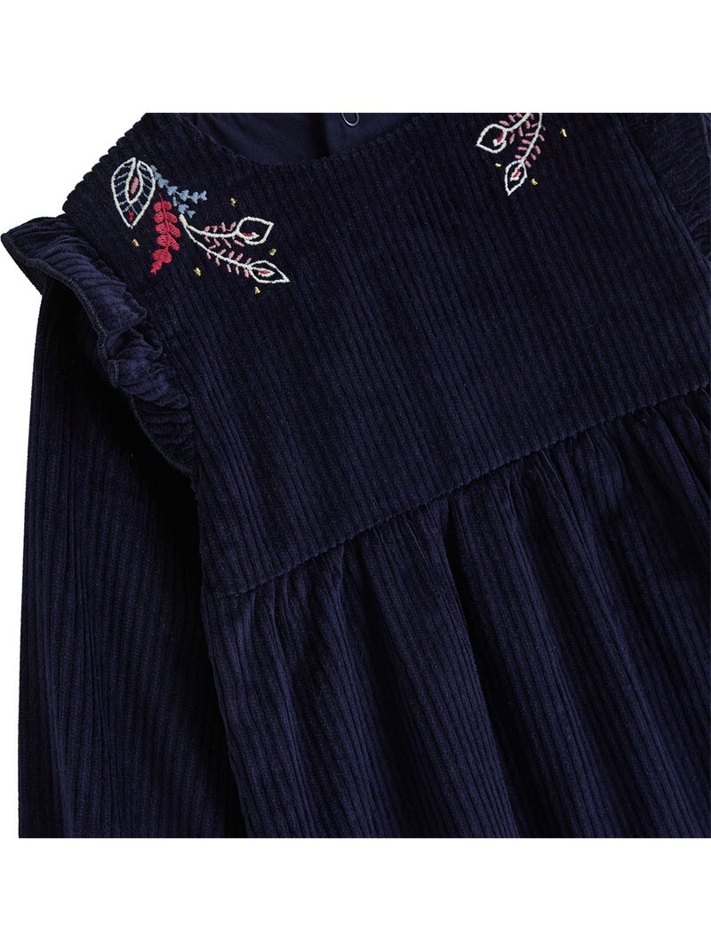 Robe enfant en velours côtelé ilana Bleu - Kiabi