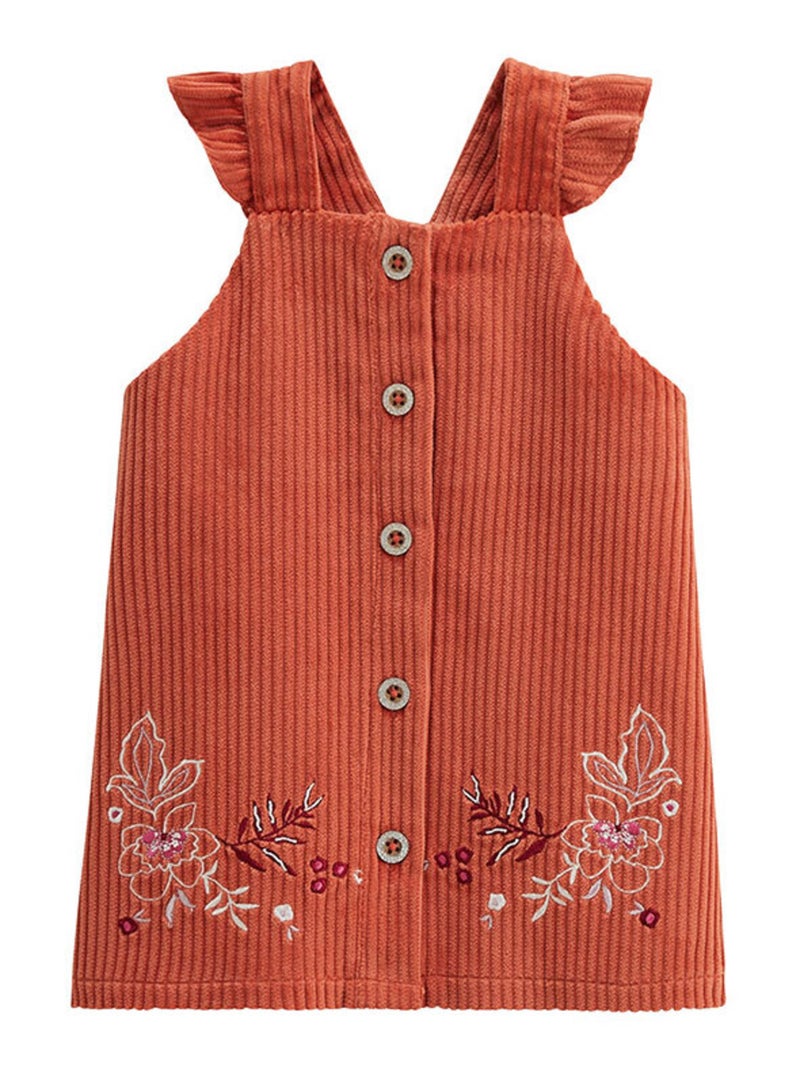 Robe enfant en velours côtelé Manouk Orange - Kiabi