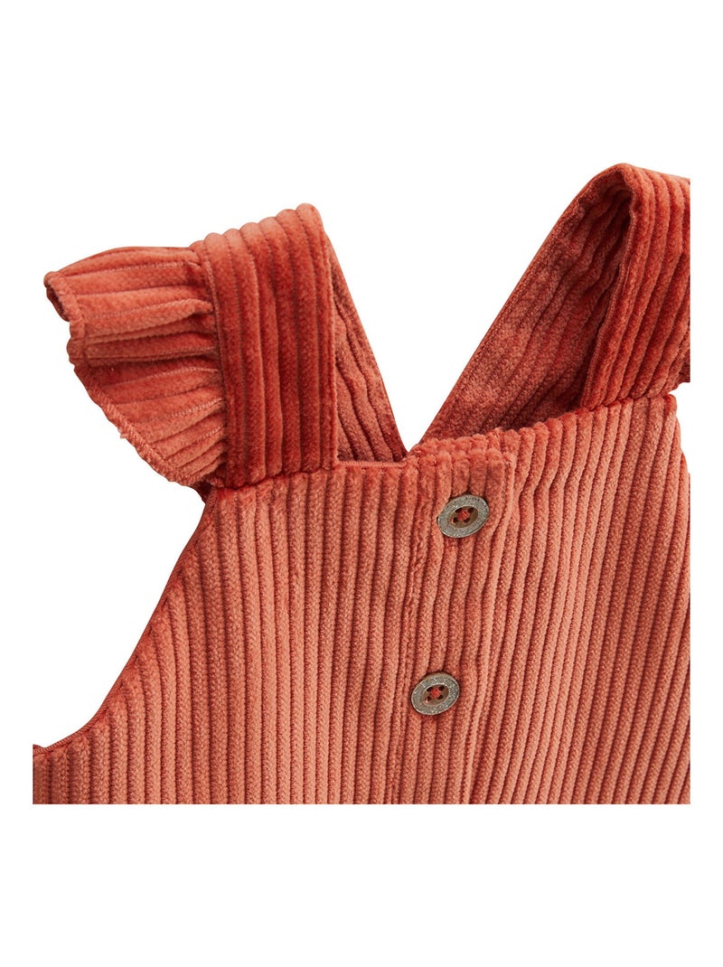 Robe enfant en velours côtelé Manouk Orange - Kiabi
