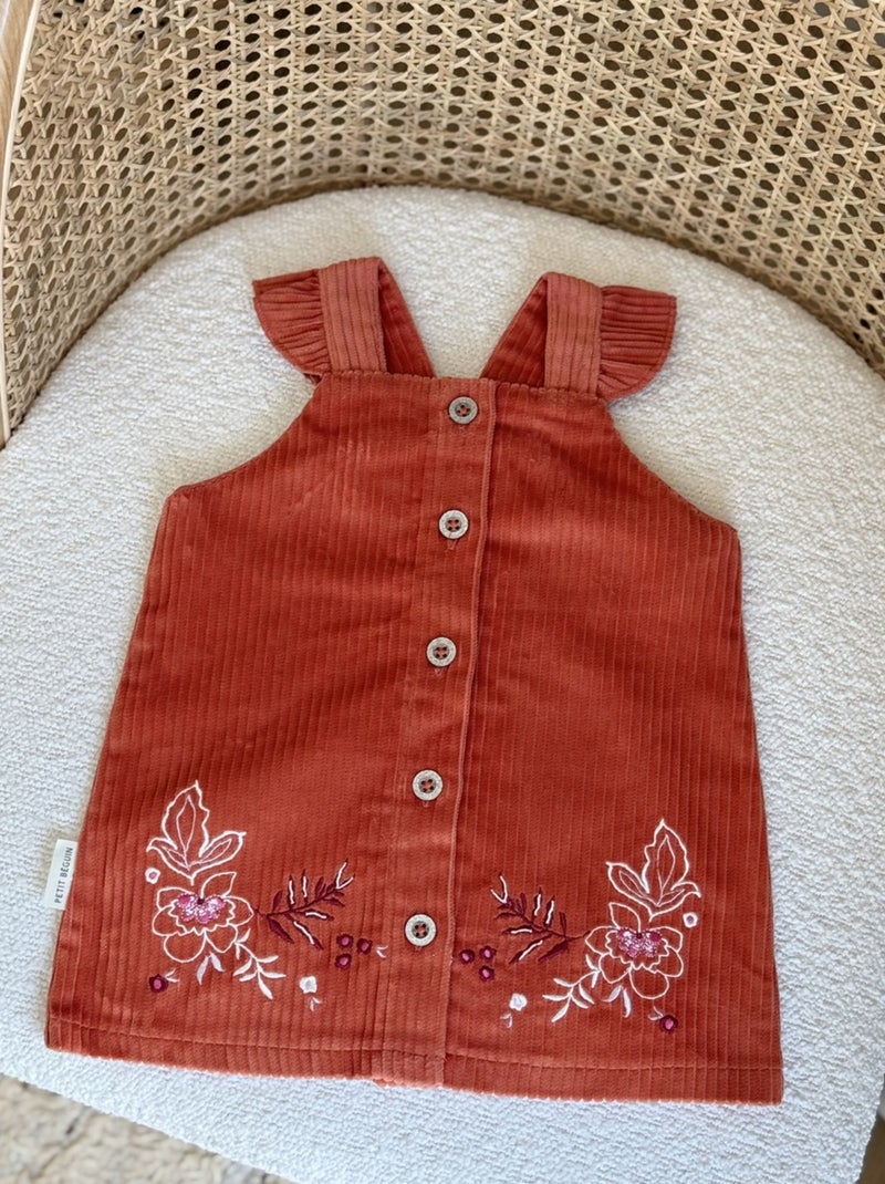 Robe enfant en velours côtelé Manouk Orange Fille Kiabi