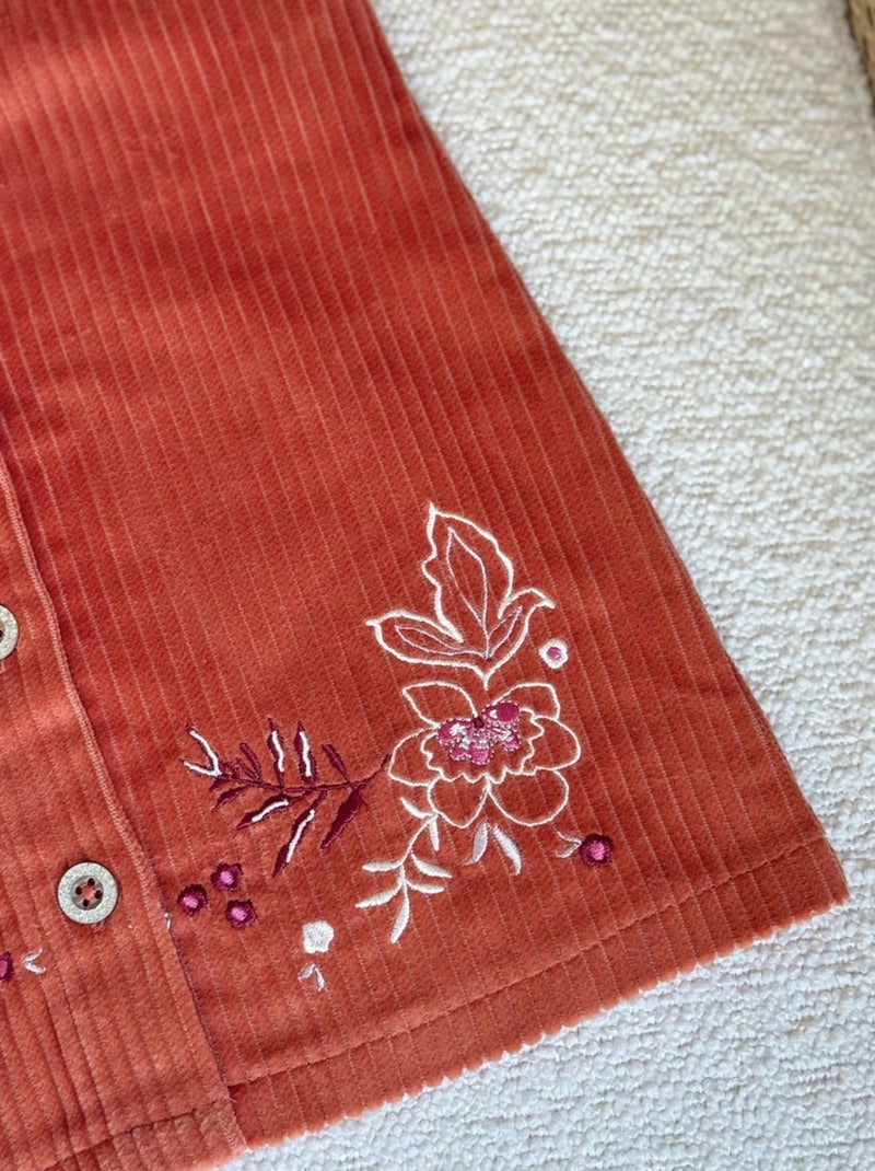 Robe enfant en velours côtelé Manouk Orange - Kiabi