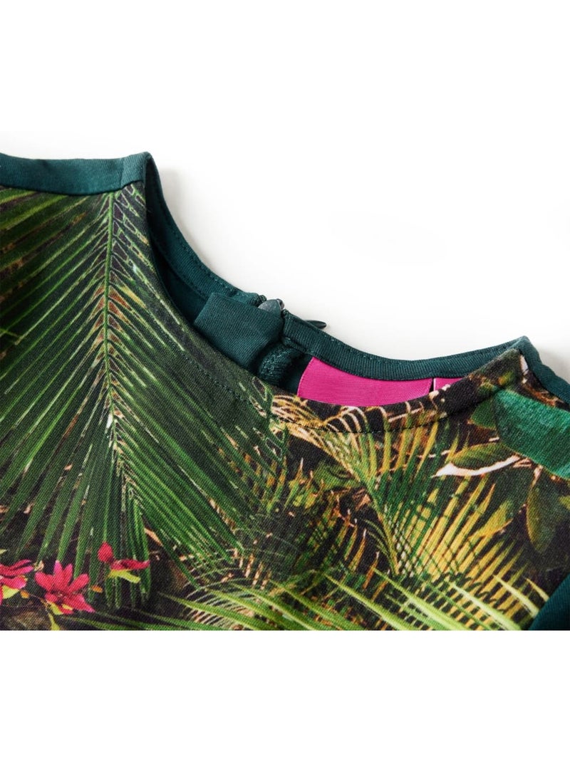 Robe enfant manches longues imprimé chat foncé - vidaxl Vert - Kiabi