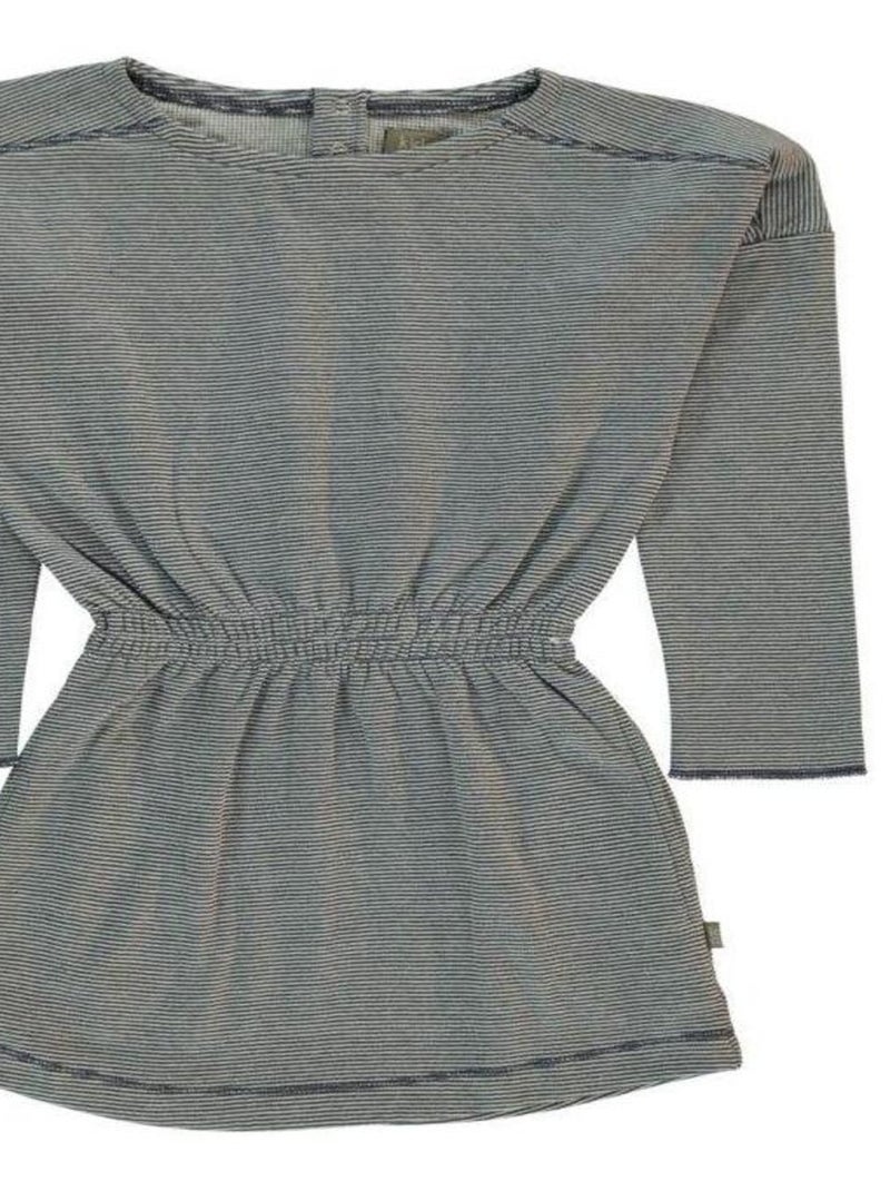 Robe Enfant Rayée en Jersey Bio Bleu marine - Kiabi